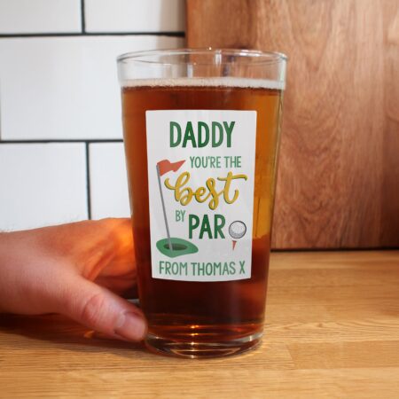 Personalised Best By Par Printed Beer Glass: 3 - Beer Glasses By Gift Moments