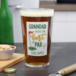 Personalised Best By Par Printed Beer Glass: 1 - Beer Glasses By Gift Moments