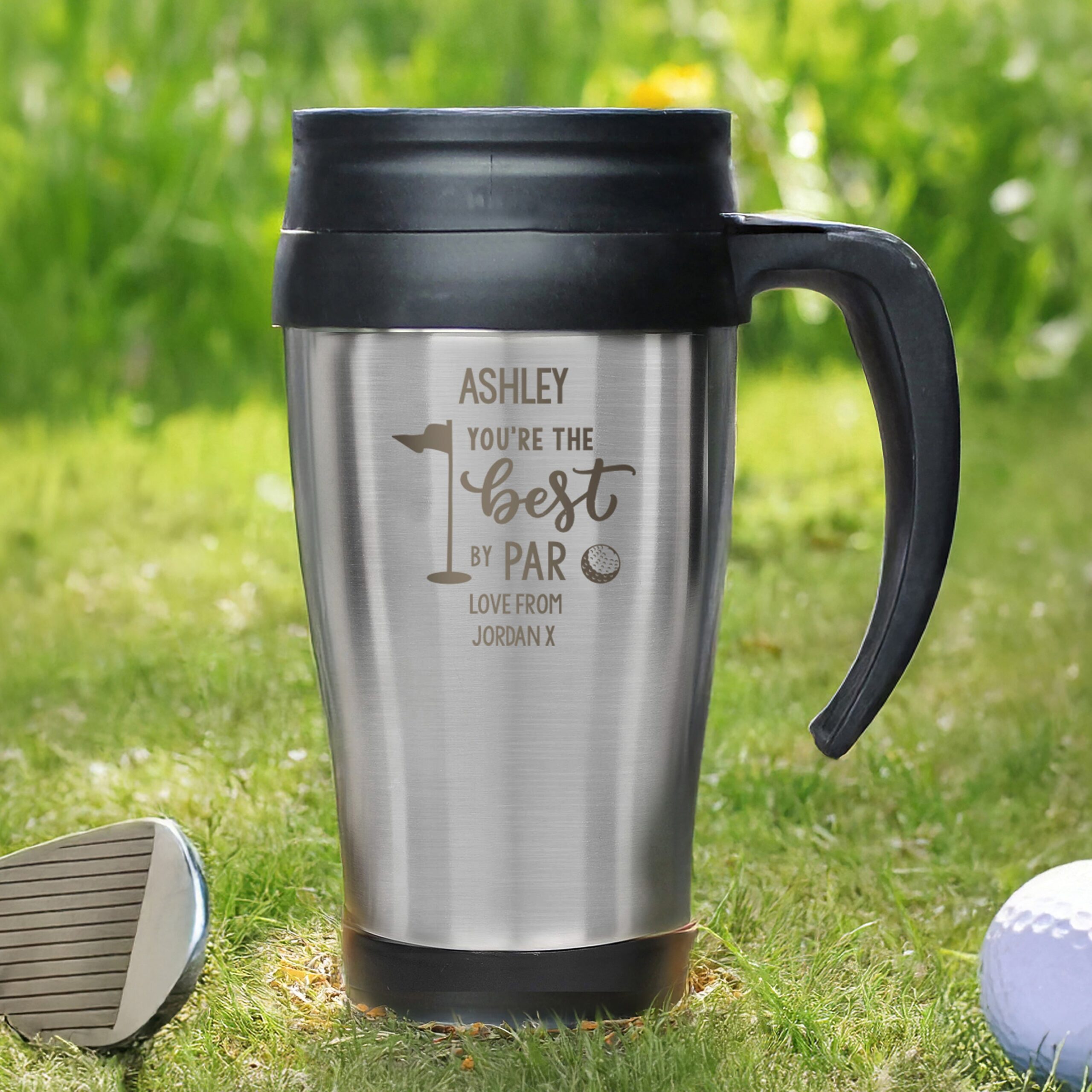 Personalised Best By Par Travel Mug: 1 - Travel Mugs By Gift Moments