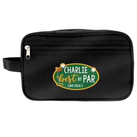 Personalised Best By Par Wash Bag: 4 - Toiletry & Makeup Bags By Gift Moments