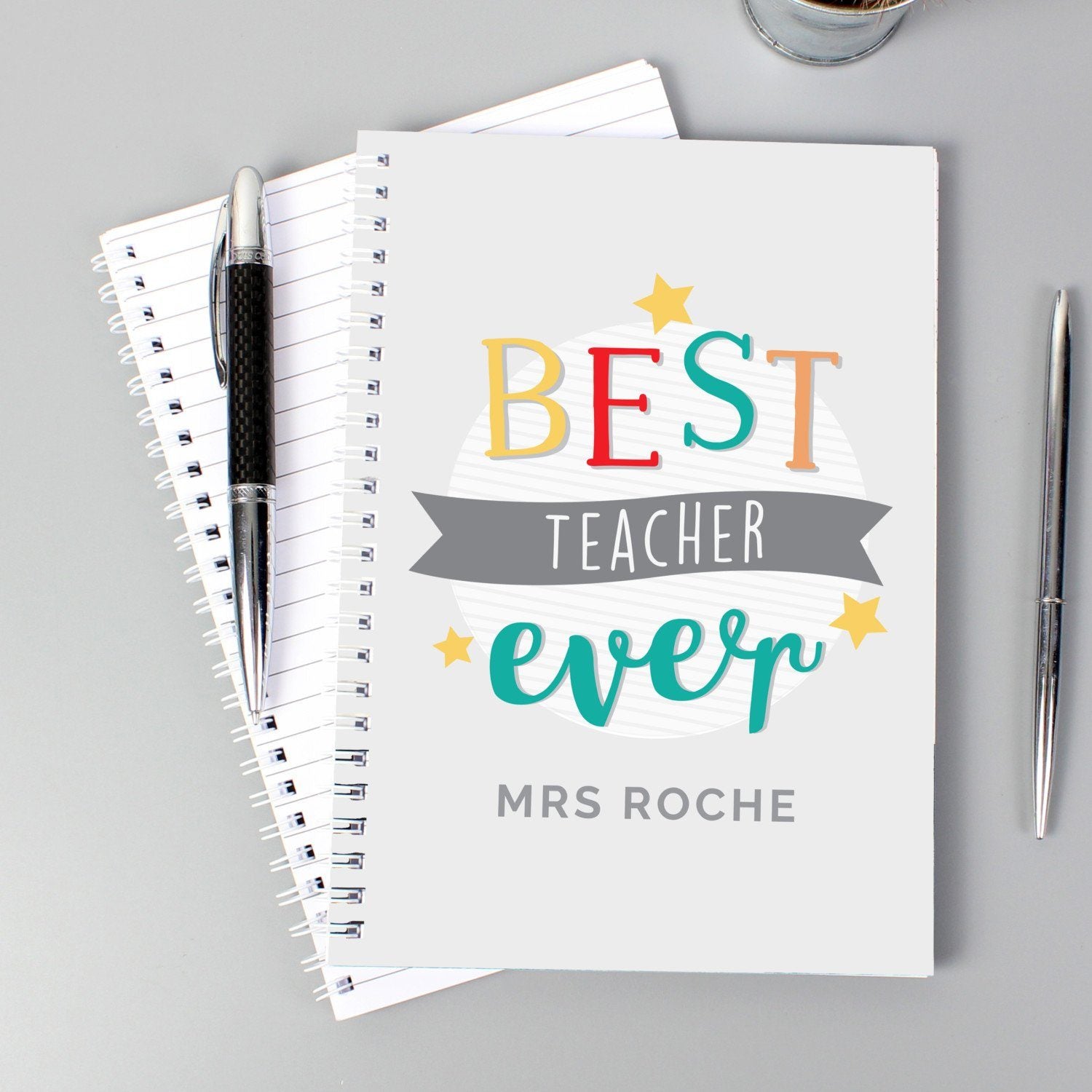 Personalised ’Best Teacher Ever’ A5 Notebook: 1 - Notebooks By Gift Moments