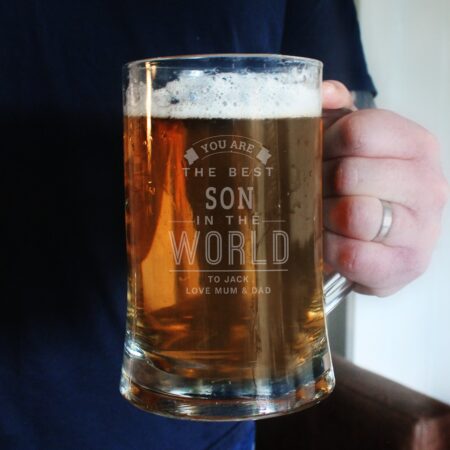 Personalised Best in The World Pint Stern Tankard: 4 - Tankards By Gift Moments