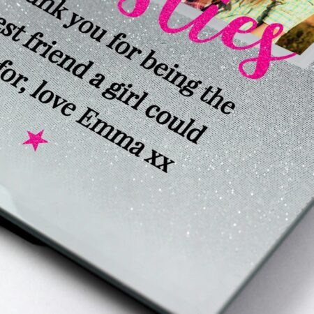 Personalised ’Bestie’ 4x4 Glitter Glass Photo Frame: 4 - Photo Frames By Gift Moments