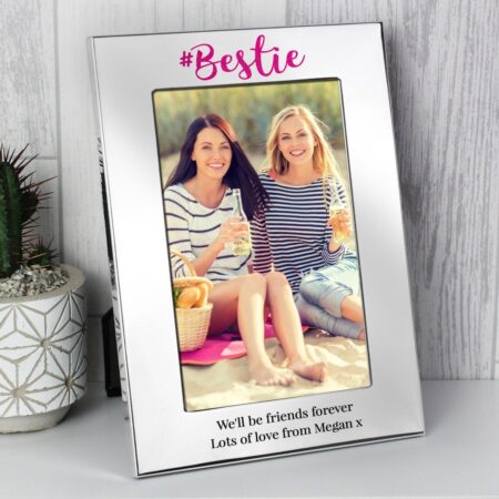 Personalised #Bestie 6x4 Silver Photo Frame: 1 - Photo Frames By Gift Moments