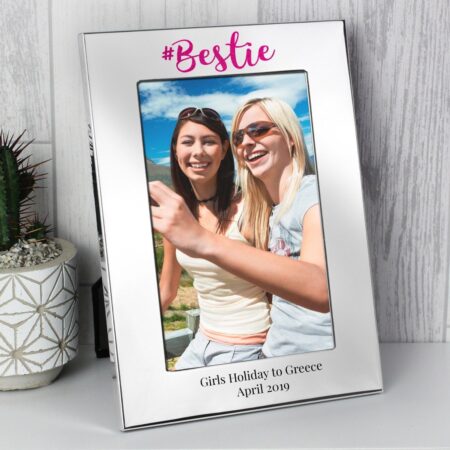 Personalised #Bestie 6x4 Silver Photo Frame: 2 - Photo Frames By Gift Moments