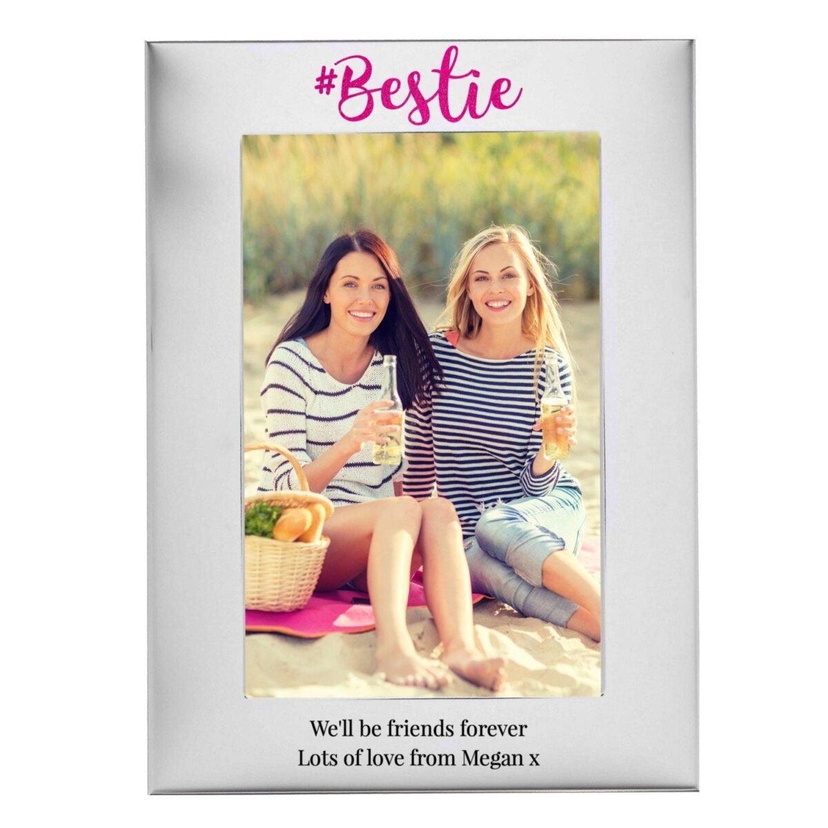 Personalised #Bestie 6x4 Silver Photo Frame: 3 - Photo Frames By Gift Moments