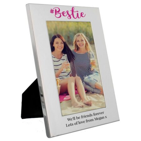 Personalised #Bestie 6x4 Silver Photo Frame: 4 - Photo Frames By Gift Moments
