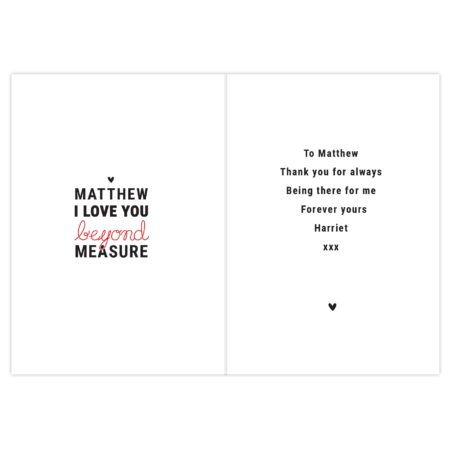 Personalised Beyond Measures Card: 4 - Greeting Cards By Gift Moments