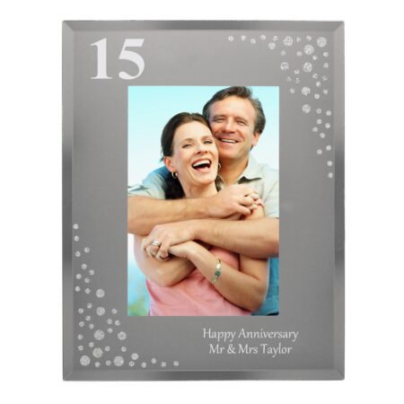 Personalised Big Age 6x4 Diamante Glass Photo Frame: 2 - Photo Frames By Gift Moments