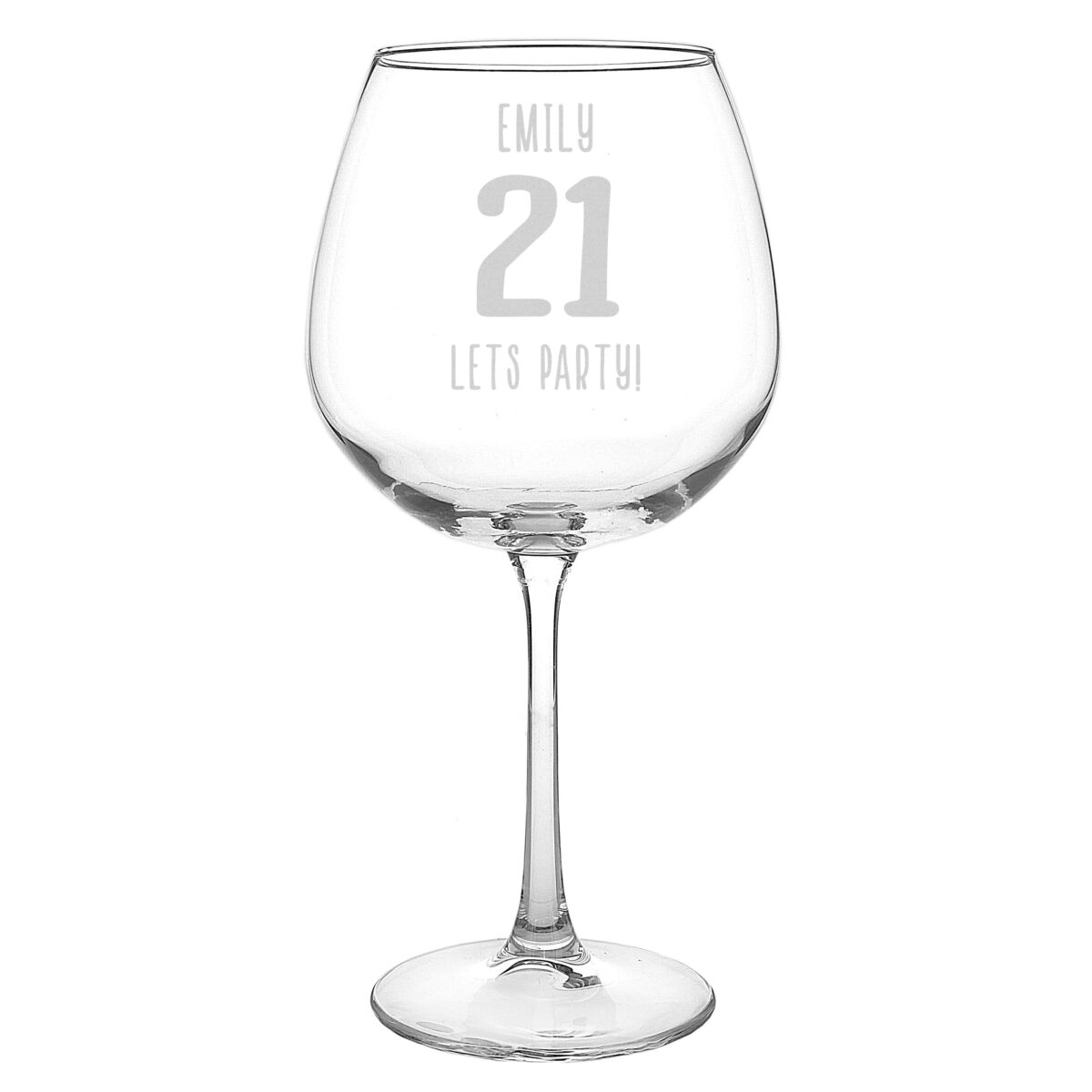 Personalised Big Age Bottle of Wine Glass: 2 - Wine Glasses By Gift Moments