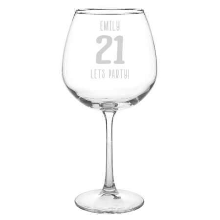 Personalised Big Age Bottle of Wine Glass: 2 - Wine Glasses By Gift Moments