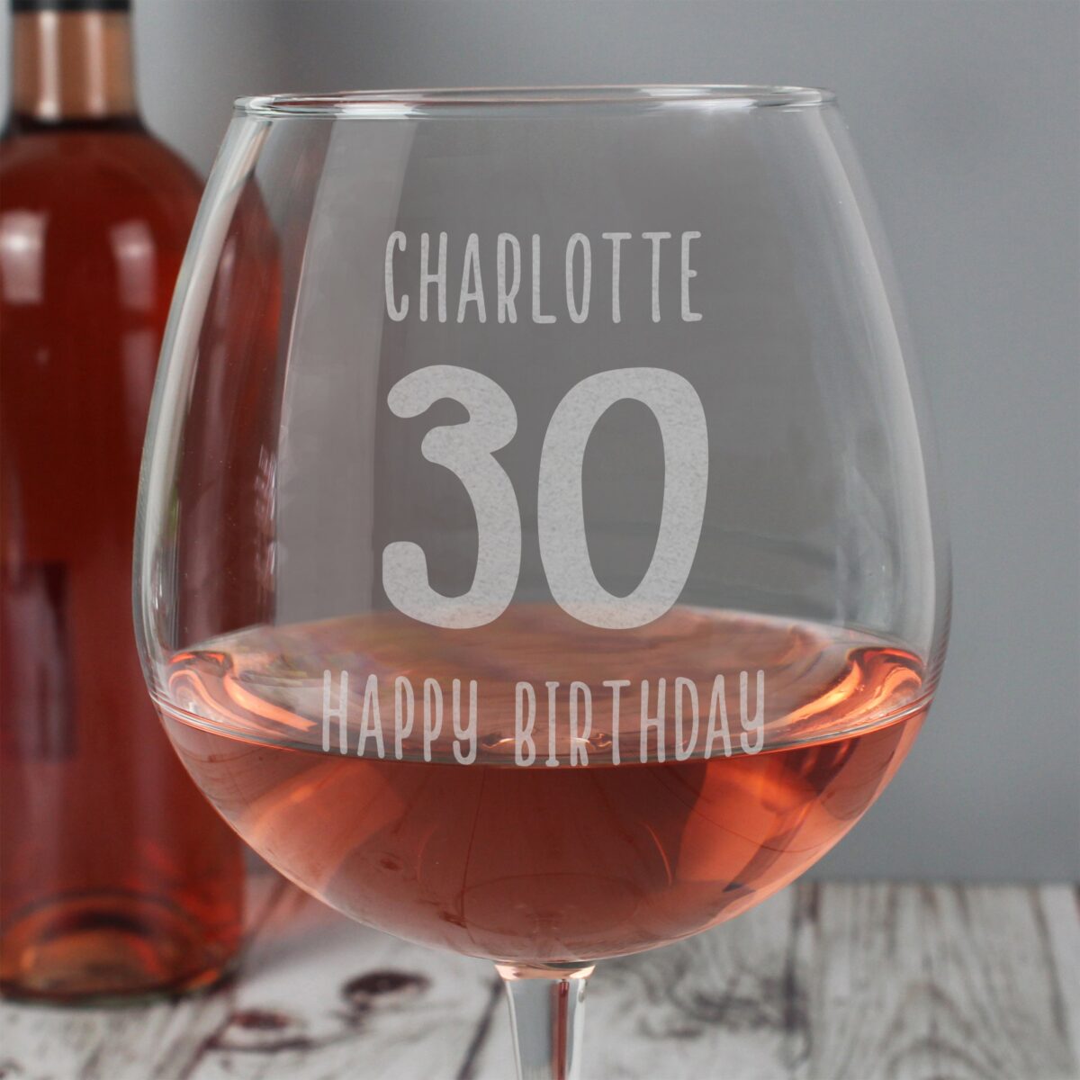 Personalised Big Age Bottle of Wine Glass: 3 - Wine Glasses By Gift Moments