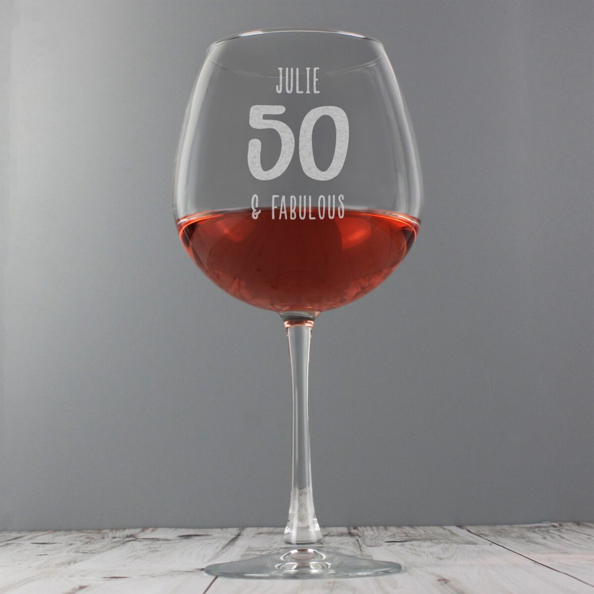 Personalised Big Age Bottle of Wine Glass: 5 - Wine Glasses By Gift Moments