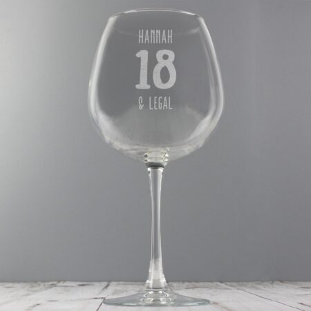 Personalised Big Age Bottle of Wine Glass: 4 - Wine Glasses By Gift Moments