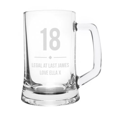 Personalised Big Age Glass Pint Stern Tankard: 7 - Tankards By Gift Moments