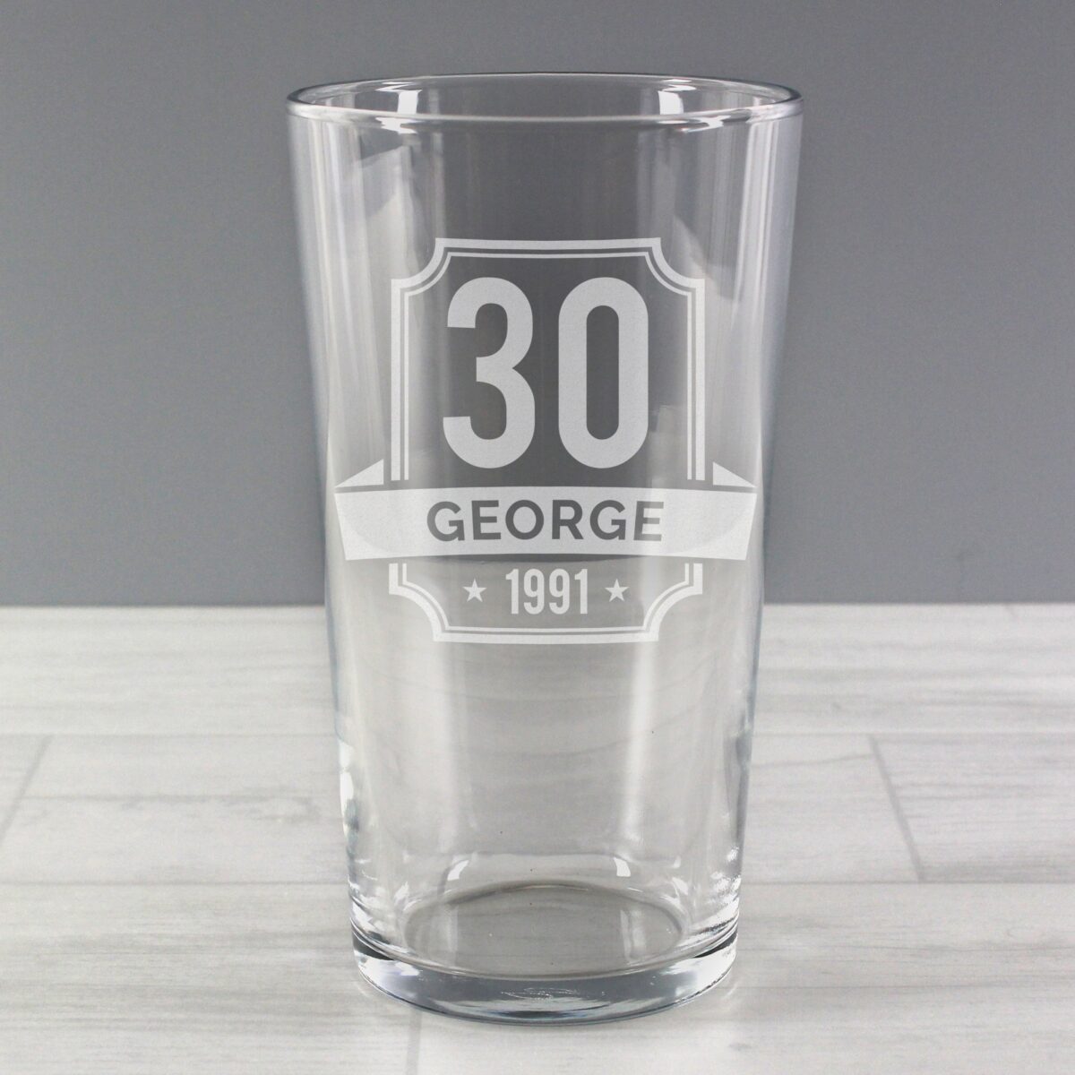 Personalised Big Age & Name Birthday Pint Glass: 3 - Beer Glasses By Gift Moments