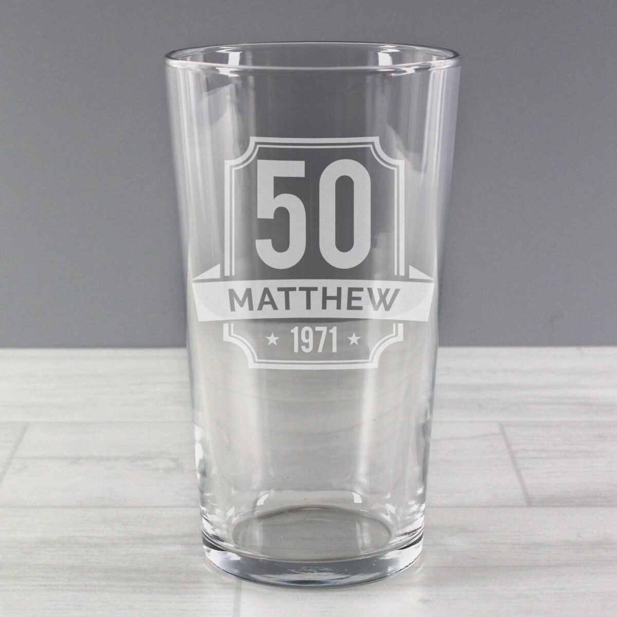 Personalised Big Age & Name Birthday Pint Glass: 5 - Beer Glasses By Gift Moments