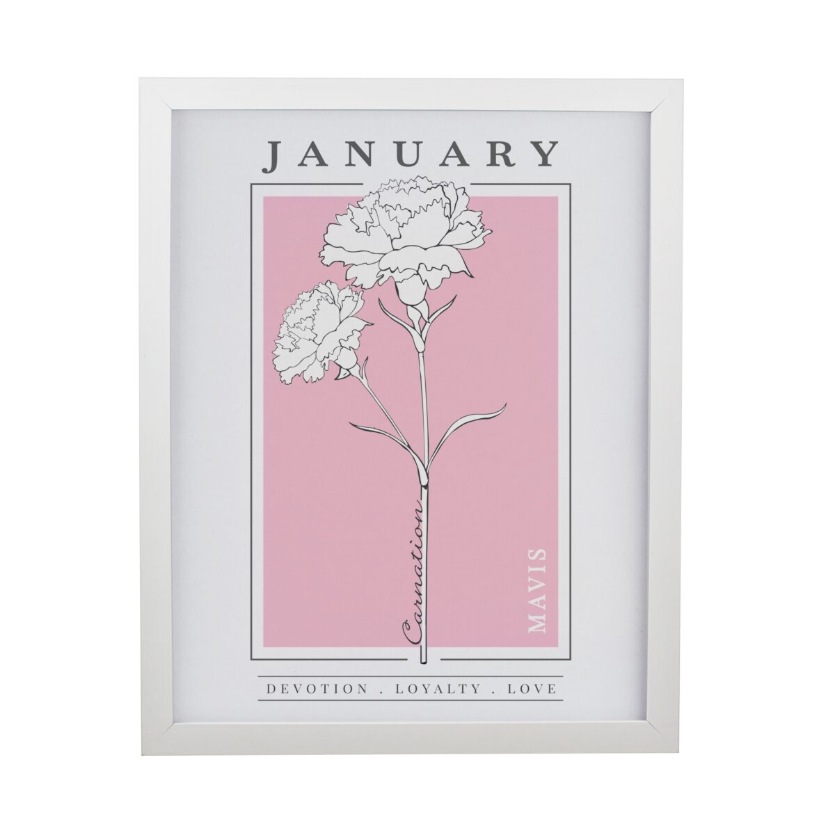 Personalised Birth Flower Framed Prints: 10 - Framed Prints By Gift Moments