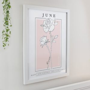 Personalised Birth Flower Framed Prints: 7 - Framed Prints By Gift Moments