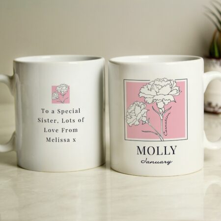 Personalised Birth Flower Mug: 7 - Mugs By Gift Moments