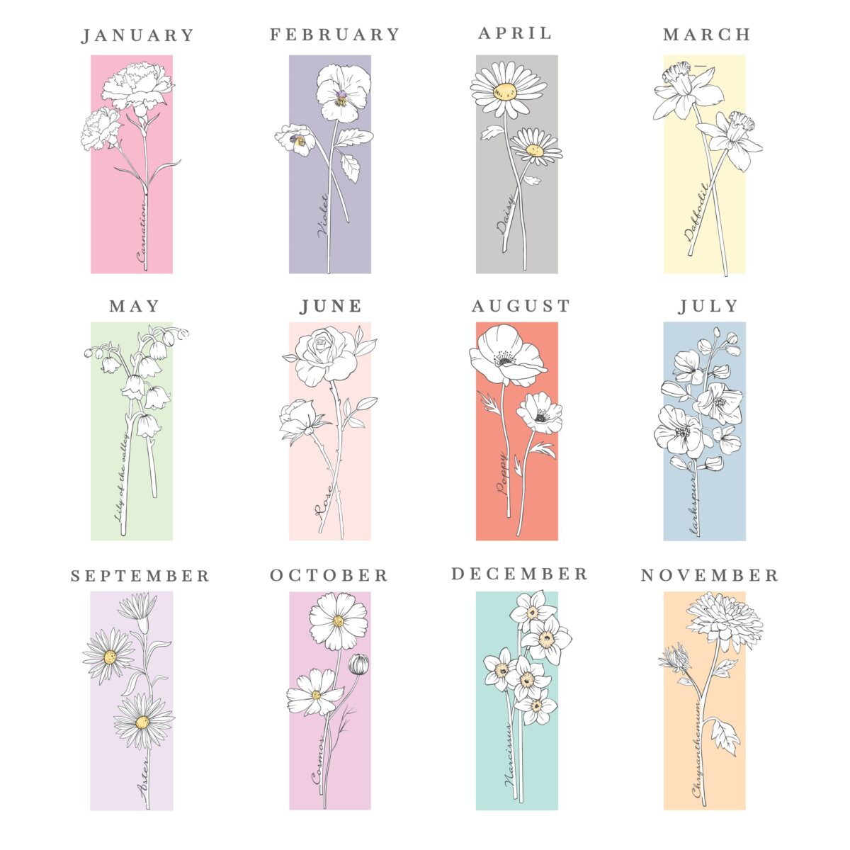 Personalised Birth Flower Pillar Candle: 3 - Candles By Gift Moments