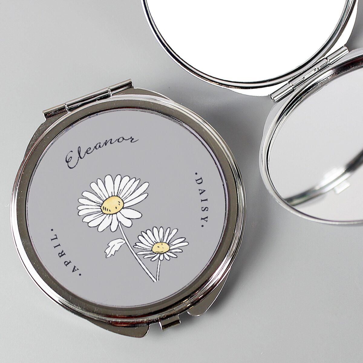Personalised Birth Flower Round Compact Mirror: 5 - Compact Mirrors By Gift Moments