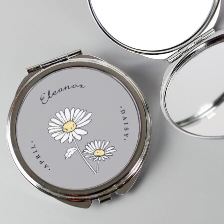 Personalised Birth Flower Round Compact Mirror: 5 - Compact Mirrors By Gift Moments