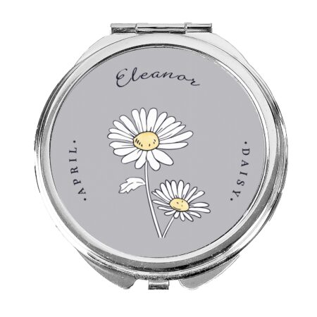 Personalised Birth Flower Round Compact Mirror: 6 - Compact Mirrors By Gift Moments