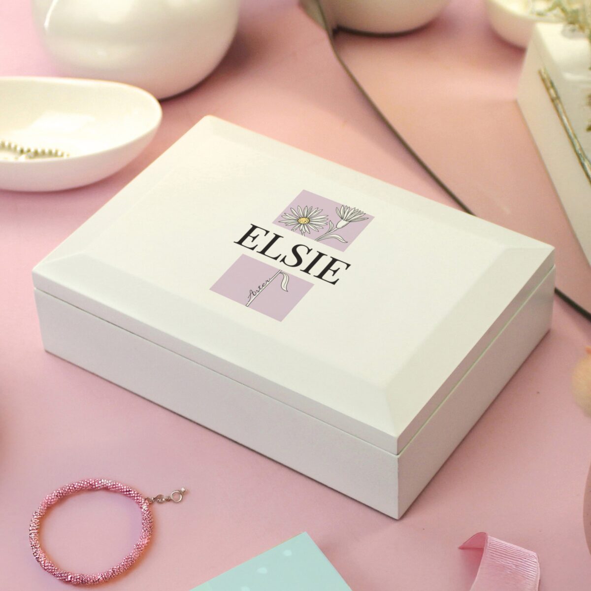 Personalised Birth Flower Wooden Jewellery Box: 6 - Jewellery Boxes By Gift Moments