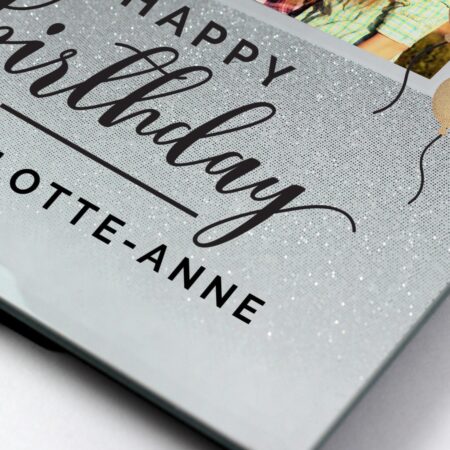 Personalised Birthday 4x4 Glitter Glass Photo Frame: 6 - Photo Frames By Gift Moments