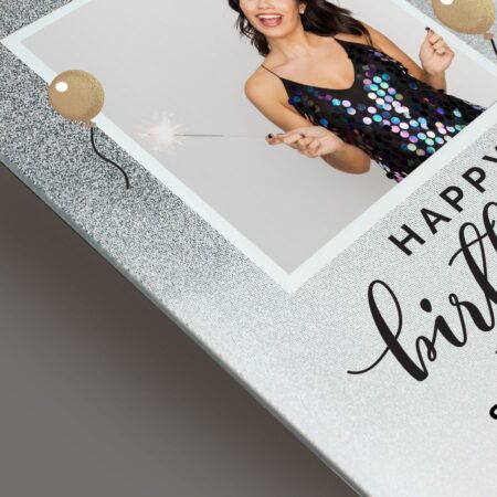 Personalised Birthday 4x4 Glitter Glass Photo Frame: 7 - Photo Frames By Gift Moments