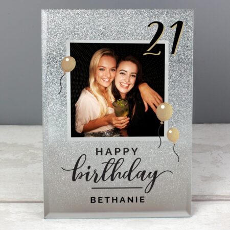 Personalised Birthday 4x4 Glitter Glass Photo Frame: 5 - Photo Frames By Gift Moments