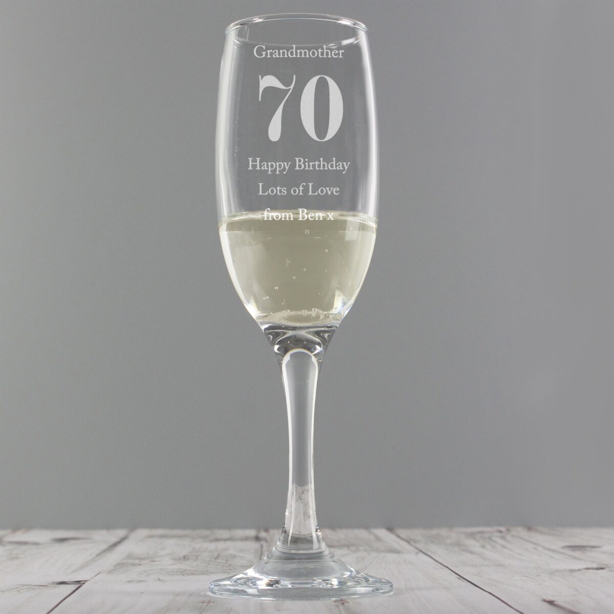 Personalised Birthday Big Age Flute: 5 - Champagne Flutes By Gift Moments