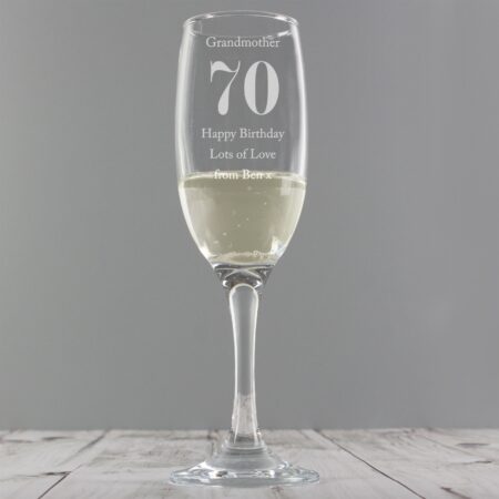 Personalised Birthday Big Age Flute: 5 - Champagne Flutes By Gift Moments