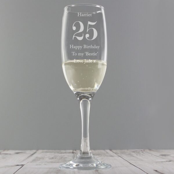 Personalised Birthday Big Age Flute: 1 - Champagne Flutes By Gift Moments
