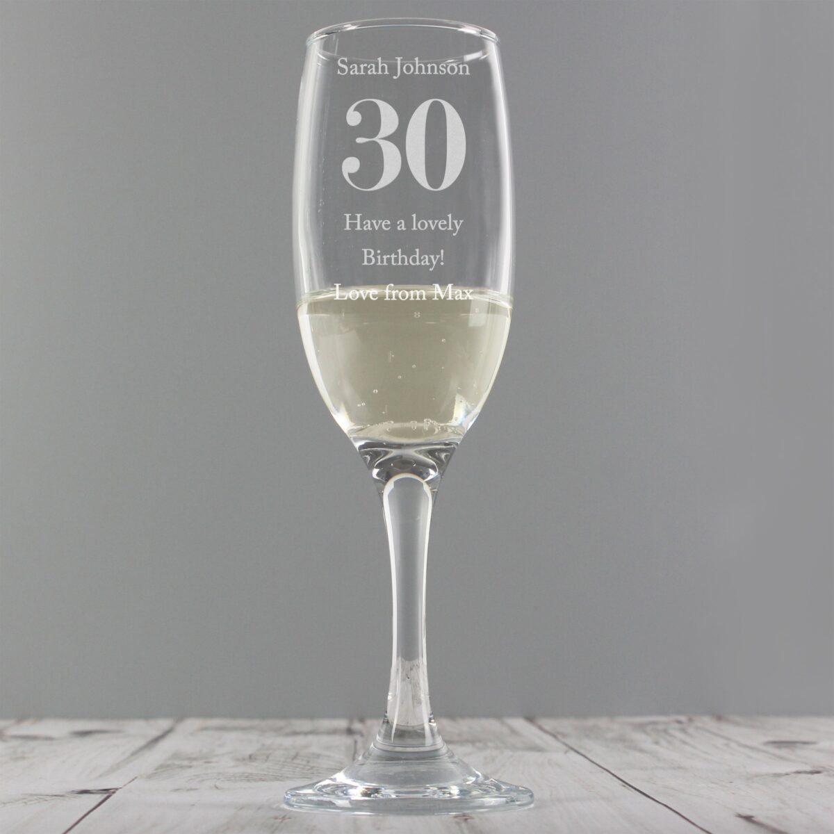 Personalised Birthday Big Age Flute: 7 - Champagne Flutes By Gift Moments