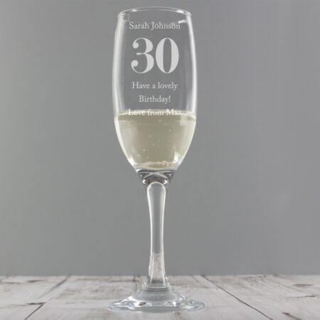 Personalised Birthday Big Age Flute: 7 - Champagne Flutes By Gift Moments