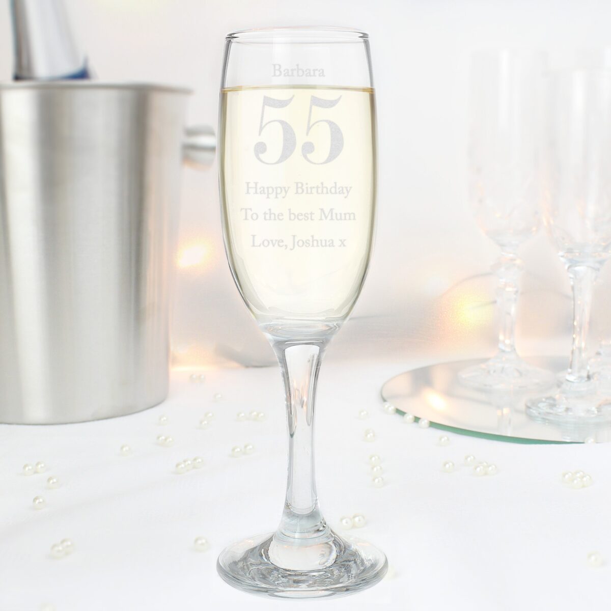 Personalised Birthday Big Age Flute: 6 - Champagne Flutes By Gift Moments