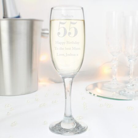 Personalised Birthday Big Age Flute: 6 - Champagne Flutes By Gift Moments