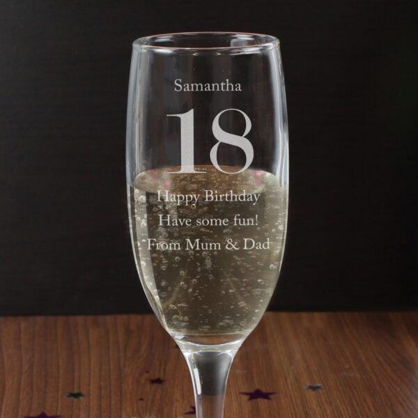 Personalised Birthday Big Age Flute: 2 - Champagne Flutes By Gift Moments