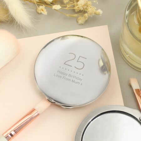Personalised Birthday Big Age Round Compact Mirror: 4 - Compact Mirrors By Gift Moments