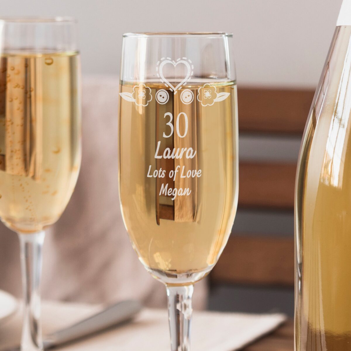 Personalised Birthday Craft Flute Glass: 4 - Champagne Flutes By Gift Moments