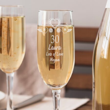 Personalised Birthday Craft Flute Glass: 4 - Champagne Flutes By Gift Moments