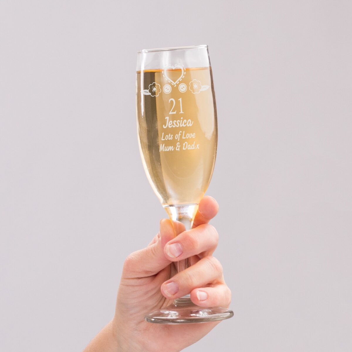 Personalised Birthday Craft Flute Glass: 1 - Champagne Flutes By Gift Moments