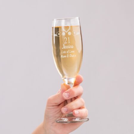 Personalised Birthday Craft Flute Glass: 1 - Champagne Flutes By Gift Moments