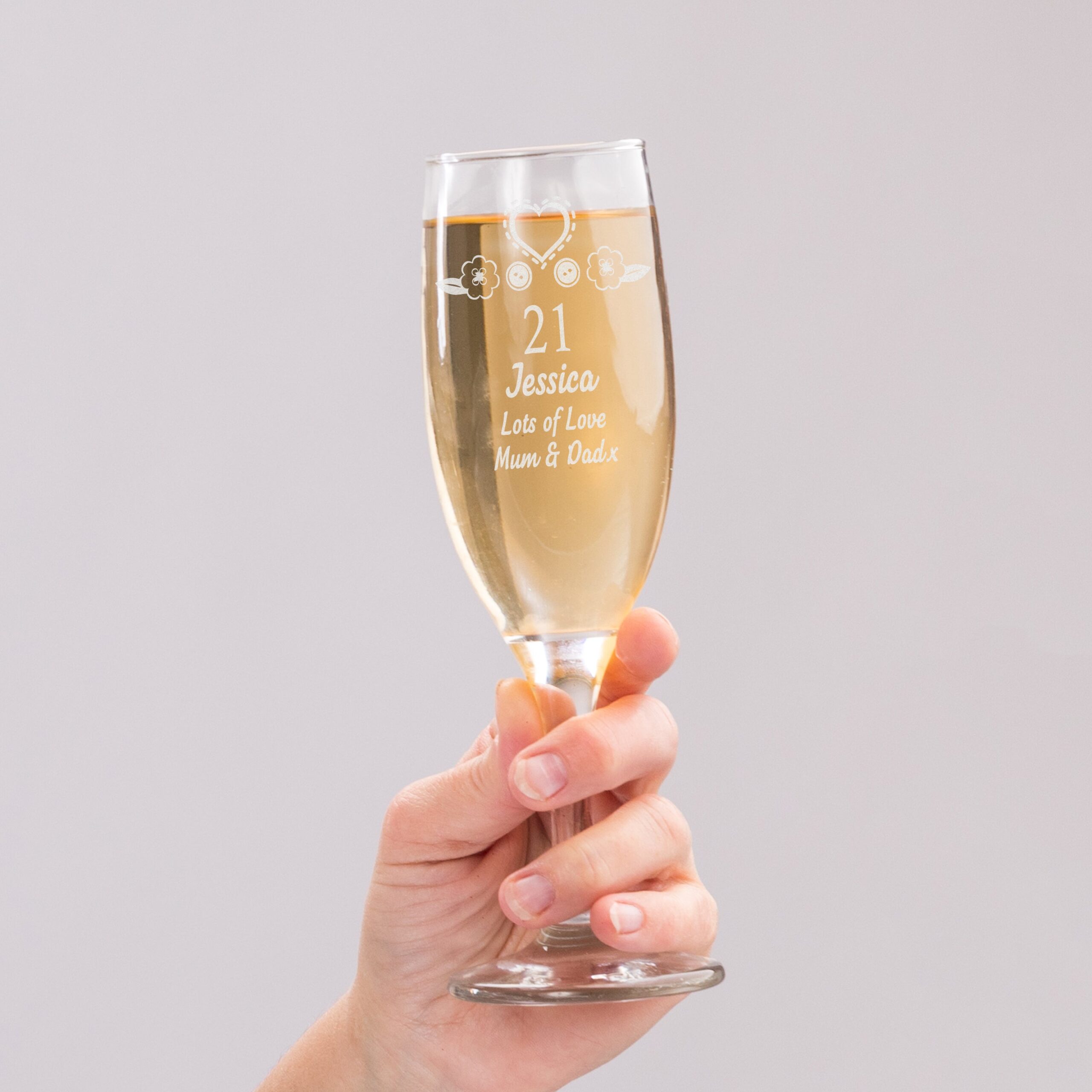 Personalised Birthday Craft Flute Glass: 1 - Champagne Flutes By Gift Moments