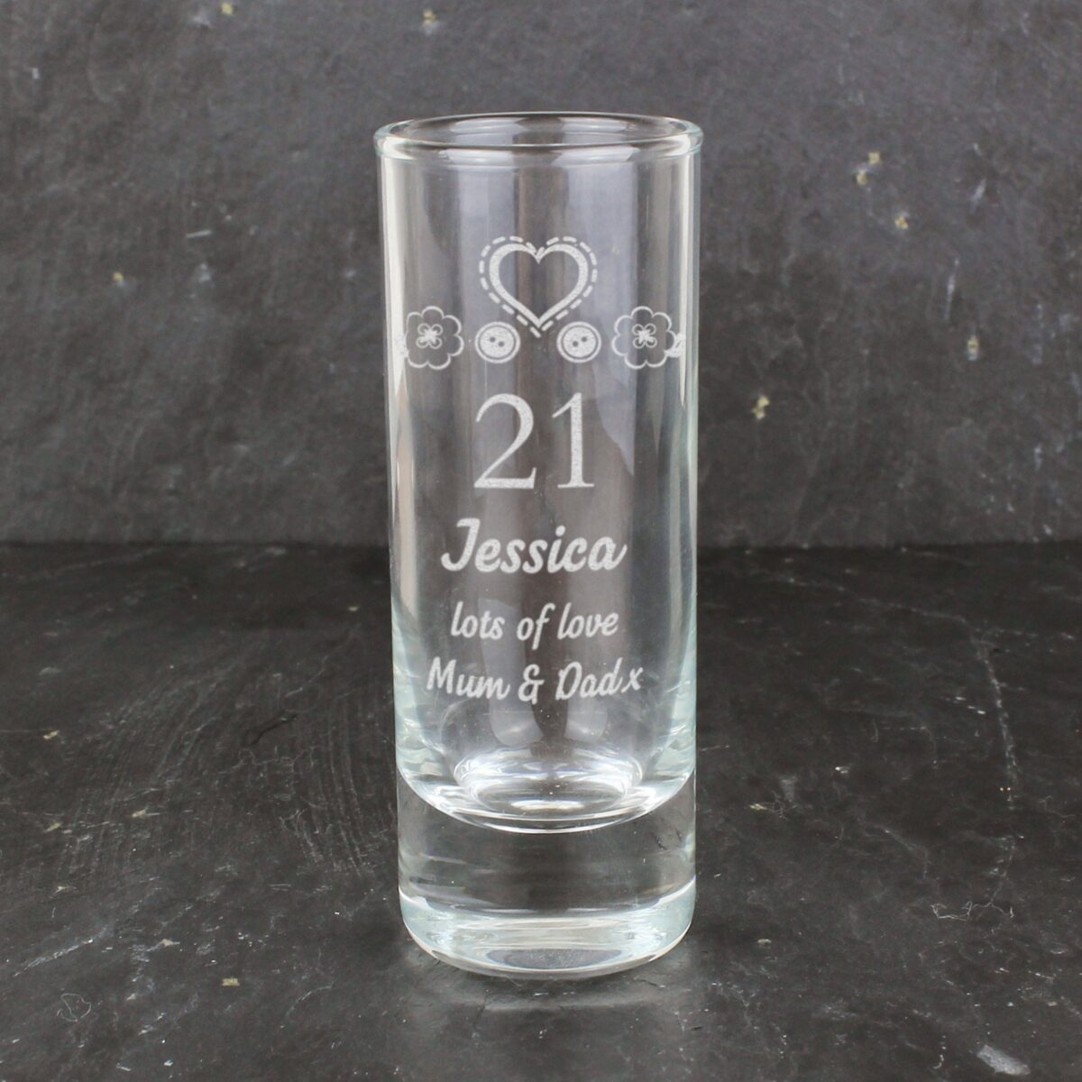 Personalised Birthday Craft Shot Glass Engraved: 1 - Shot Glasses By Gift Moments