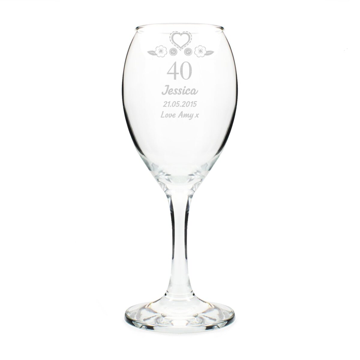 Personalised Birthday Craft Wine Glass: 4 - Wine Glasses By Gift Moments