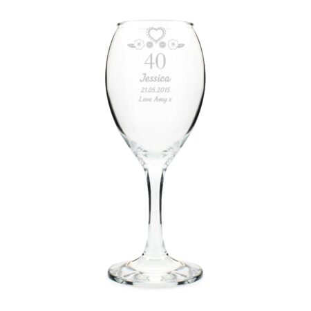Personalised Birthday Craft Wine Glass: 4 - Wine Glasses By Gift Moments