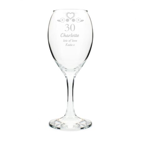 Personalised Birthday Craft Wine Glass: 6 - Wine Glasses By Gift Moments